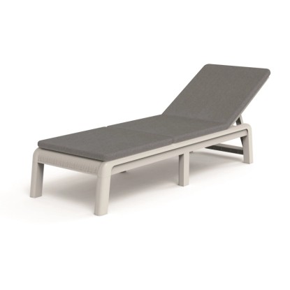 KETER Zahradní lehátko Mallorca s polštáři, bílá/šedá, 58 x 187,5 x 29 cm KETER Zahradní lehátko Mallorca s polštáři, bílá/šedá, 58 x 187,5 x 29 cm
