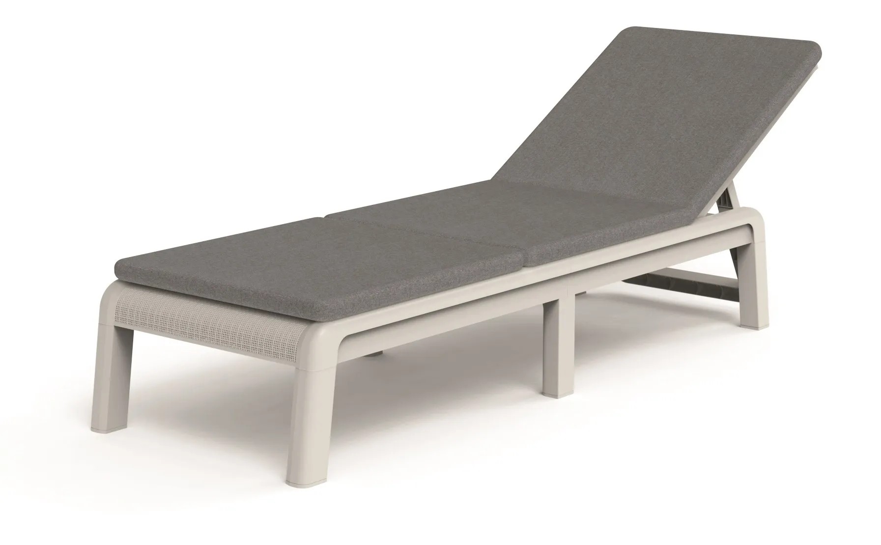 KETER Zahradní lehátko Mallorca s polštáři, bílá/šedá, 58 x 187,5 x 29 cm KETER Zahradní lehátko Mallorca s polštáři, bílá/šedá, 58 x 187,5 x 29 cm