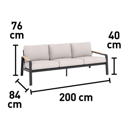 Lounge lavice Branford, šířka 200 cm, součást 4dílné soupravy pro zahradu a terasu. Lounge lavice Branford, šířka 200 cm, součást 4dílné soupravy pro zahradu a terasu.