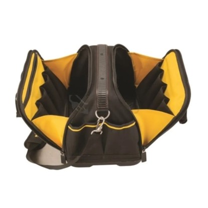 Otevřená brašna na nářadí Stanley FatMax FMST1-73607 s mnoha přihrádkami v černé a žluté barvě. Otevřená brašna na nářadí Stanley FatMax FMST1-73607 s mnoha přihrádkami v černé a žluté barvě.