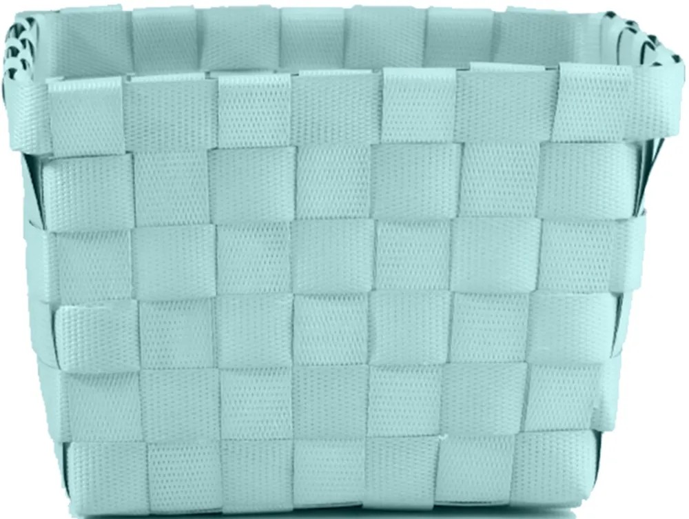 Úložný košík z PP výpletu pastelově zelený 14 cm x 14 cm x 9 cm Úložný košík z PP výpletu pastelově zelený 14 cm x 14 cm x 9 cm