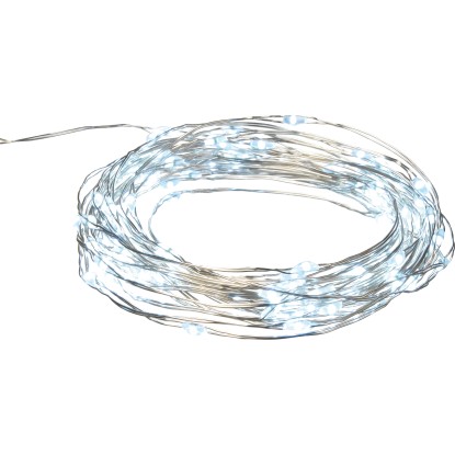 LED světelný řetěz 20 LED studené bílé barvy stříbrný kabel 105 cm LED světelný řetěz 20 LED studené bílé barvy stříbrný kabel 105 cm