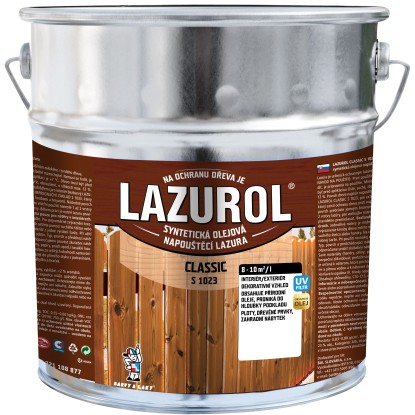 LAZUROL Lazura na dřevo CLASSIC S1023, 0000 bezbarvý 9 l LAZUROL Lazura na dřevo CLASSIC S1023, 0000 bezbarvý 9 l