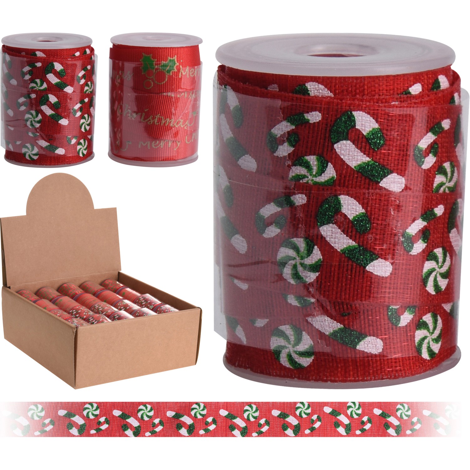 Dárková stuha v roli vánoční design ve 3 provedeních Dárková stuha v roli vánoční design ve 3 provedeních