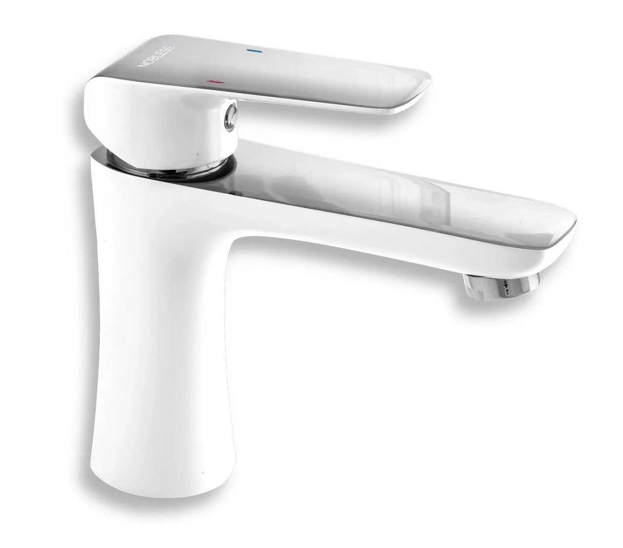 Umyvadlová baterie s výpustí Nobless Tina bílá/chrom Umyvadlová baterie s výpustí Nobless Tina bílá/chrom