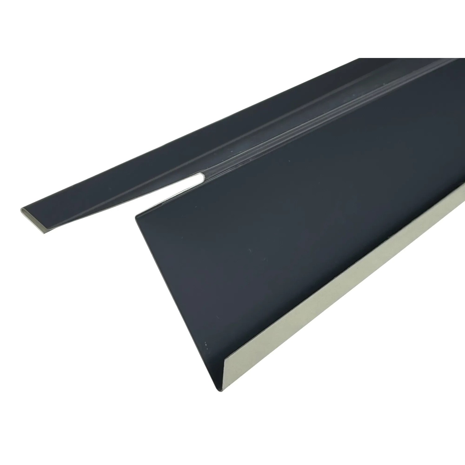 COVERNIT Štítové lemování s vodní drážkou UNI, RAL 7024 grafit 2000 mm COVERNIT Štítové lemování s vodní drážkou UNI, RAL 7024 grafit 2000 mm