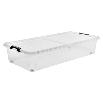 Úložný box s víkem na kolečkách průsvitný, 78 x 38 x 17 cm Úložný box s víkem na kolečkách průsvitný, 78 x 38 x 17 cm