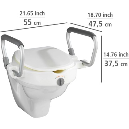 Wenko Zvýšené WC sedátko Secura s podpěrnými rukojeťmi, 10 cm, bílá Wenko Zvýšené WC sedátko Secura s podpěrnými rukojeťmi, 10 cm, bílá