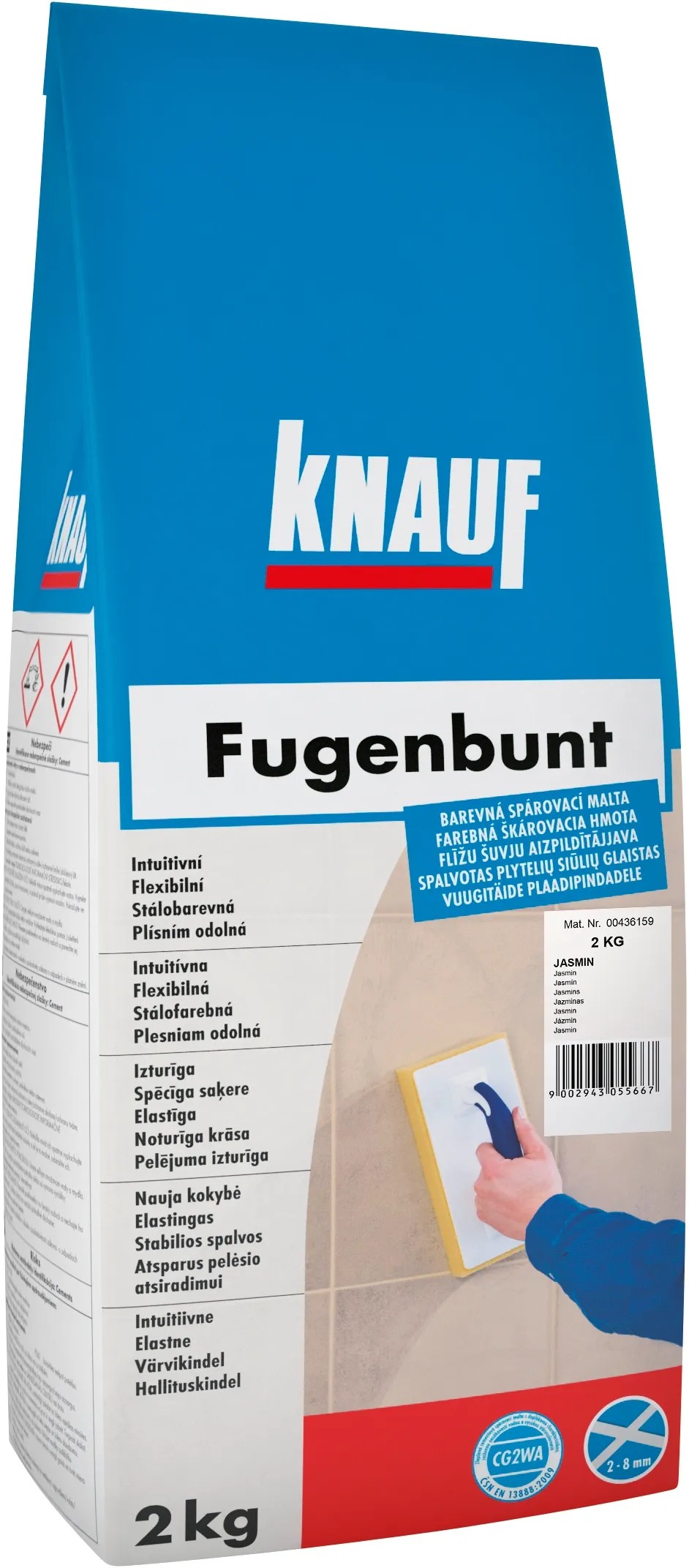 Knauf Fugenbunt Jasmine spárovací hmota, 2 kg balení. Flexibilní, stálobarevná spárovací hmota na dlaždice. Knauf Fugenbunt Jasmine spárovací hmota, 2 kg balení. Flexibilní, stálobarevná spárovací hmota na dlaždice.