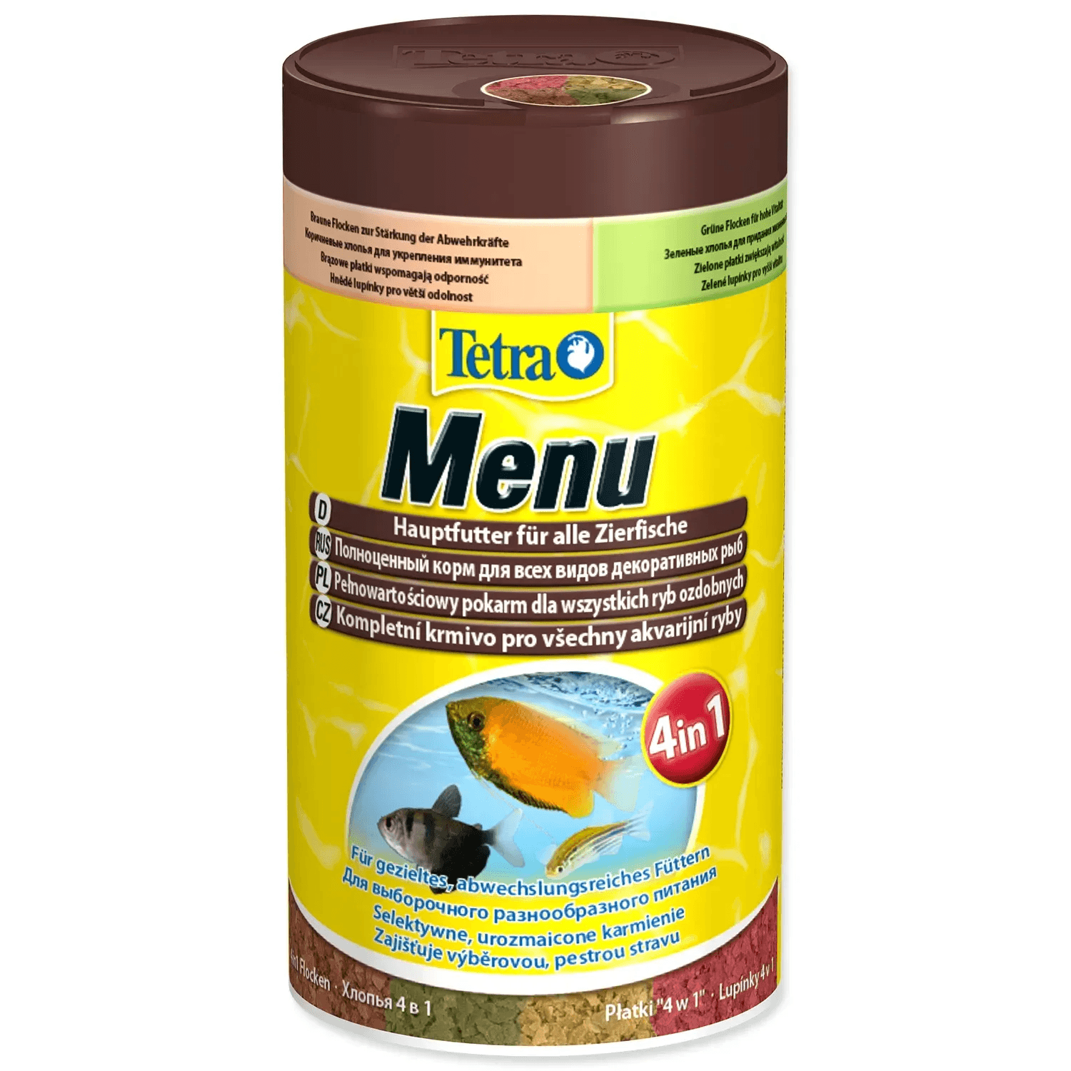 Tetra Vločkové krmivo 4-druhy pro okrasné ryby Menu 250 ml Tetra Vločkové krmivo 4-druhy pro okrasné ryby Menu 250 ml