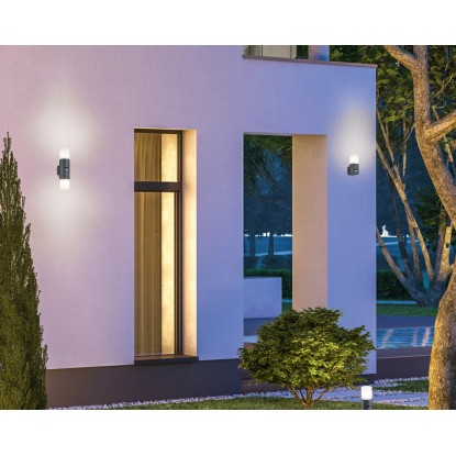 Trio Venkovní svítidlo Hoosic s det. pohybu, IP44, antracit, pr. 8,5 x 17,5 cm Trio Venkovní svítidlo Hoosic s det. pohybu, IP44, antracit, pr. 8,5 x 17,5 cm