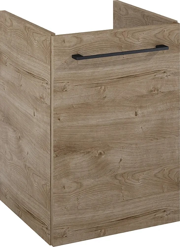 Maximus Skříňka pod umyvadlo Cheese, 1 dvířka, dub Canela + černé úch., 40 cm Maximus Skříňka pod umyvadlo Cheese, 1 dvířka, dub Canela + černé úch., 40 cm