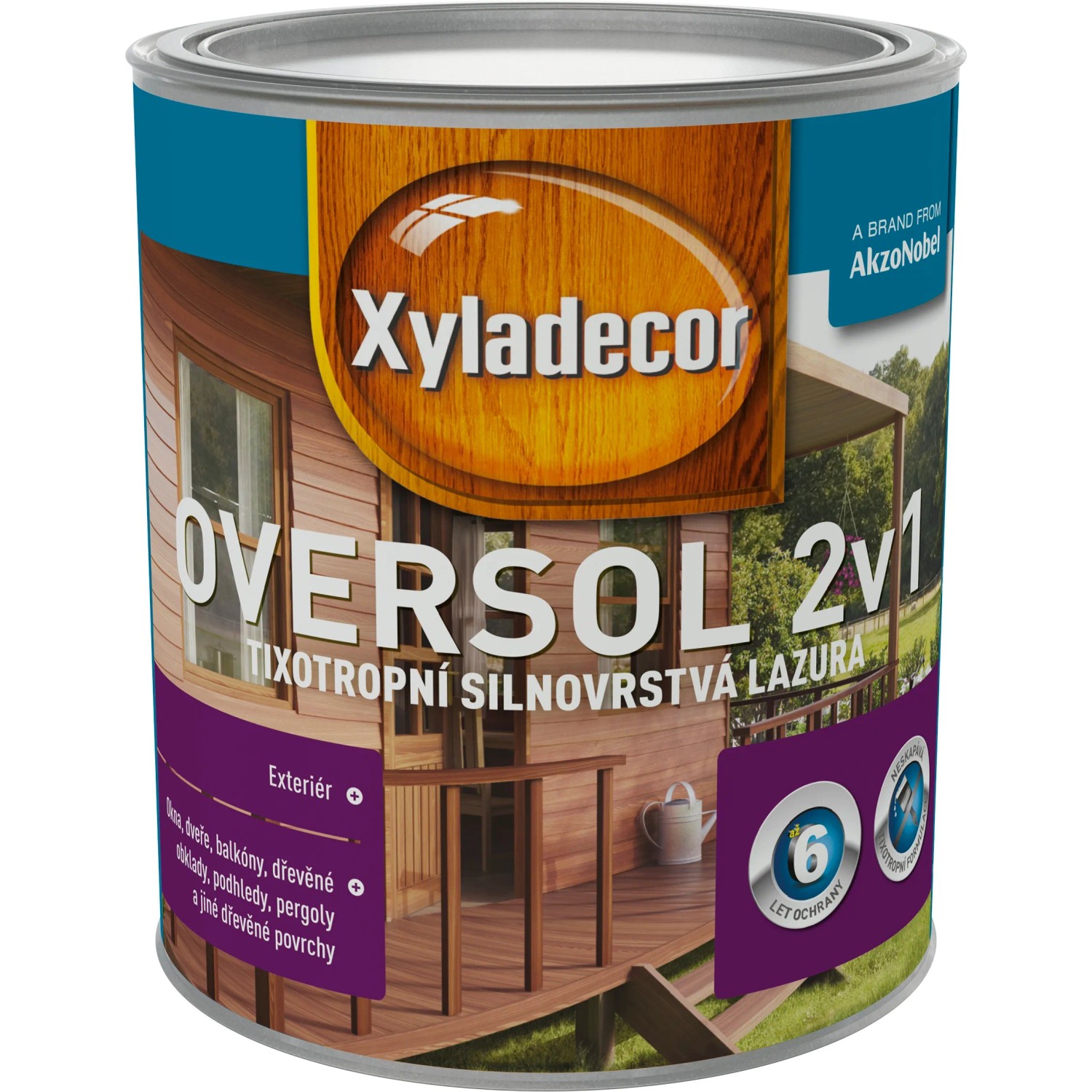 Xyladecor Tixotropní silnovrstvá lazura Oversol 2v1 přírodní dřevo 0,75 l Xyladecor Tixotropní silnovrstvá lazura Oversol 2v1 přírodní dřevo 0,75 l
