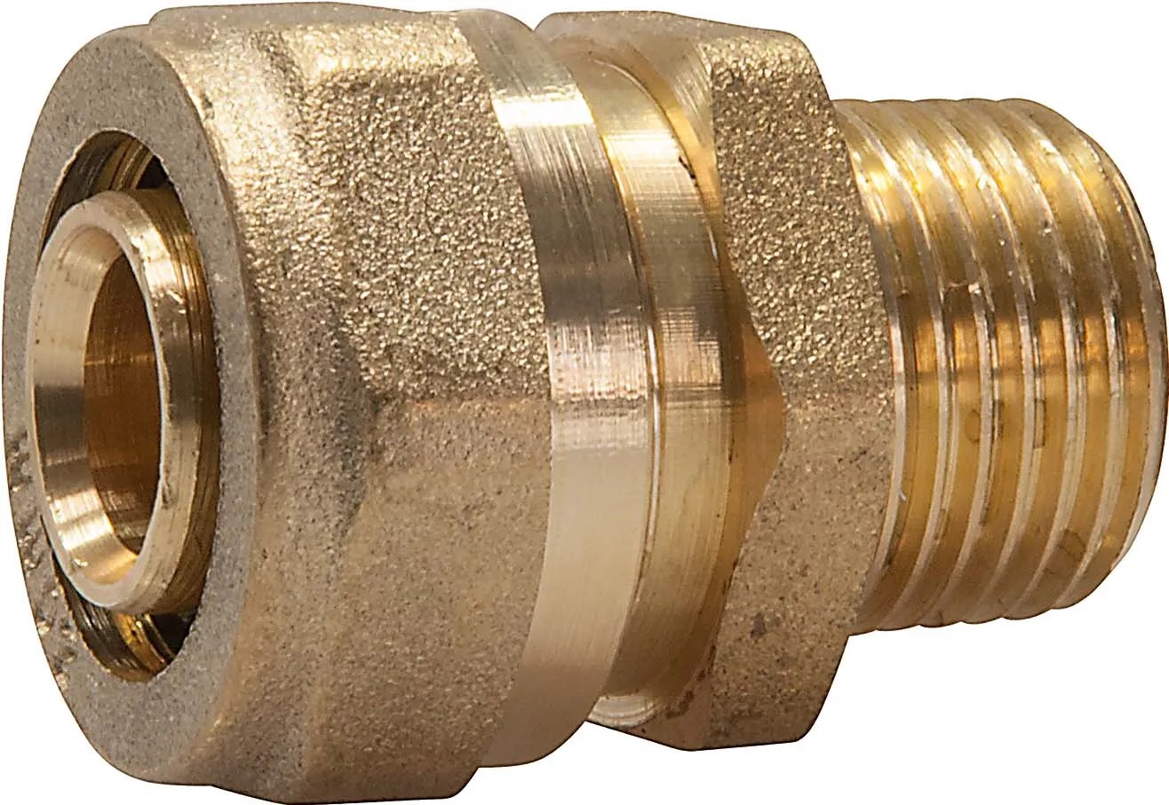 Přechodová spojka se svěracím kroužkem 16 mm x 21 mm (R 1/2) mosaz Přechodová spojka se svěracím kroužkem 16 mm x 21 mm (R 1/2) mosaz
