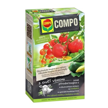 COMPO Dlouhodobé hnojivo pro rajčata s ovčí vlnou 750 g COMPO Dlouhodobé hnojivo pro rajčata s ovčí vlnou 750 g
