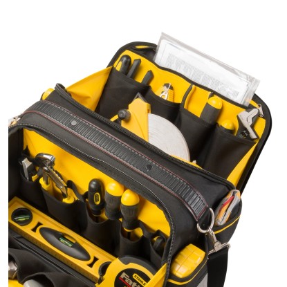 Otevřená brašna na nářadí Stanley FatMax FMST1-73607, plná nářadí. Otevřená brašna na nářadí Stanley FatMax FMST1-73607, plná nářadí.