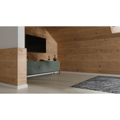Egger Decowall DO008 Loveland dubové dekorační panely na stěně v obývacím pokoji. Egger Decowall DO008 Loveland dubové dekorační panely na stěně v obývacím pokoji.