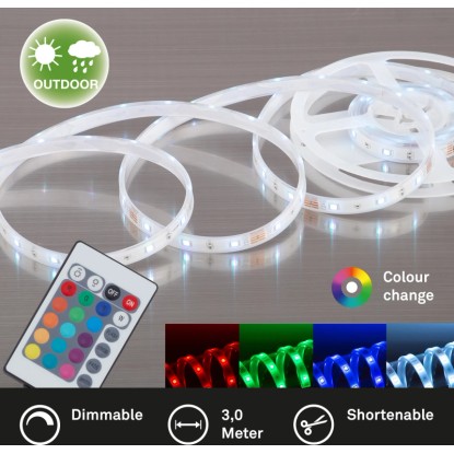 Briloner LED pásek Flex Band 90x RGB LED 0,16 W IP44 3 m Briloner LED pásek Flex Band 90x RGB LED 0,16 W IP44 3 m