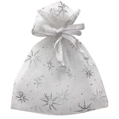 Pytlíček organzový bílý s hvězdami 15 x 22 cm Pytlíček organzový bílý s hvězdami 15 x 22 cm