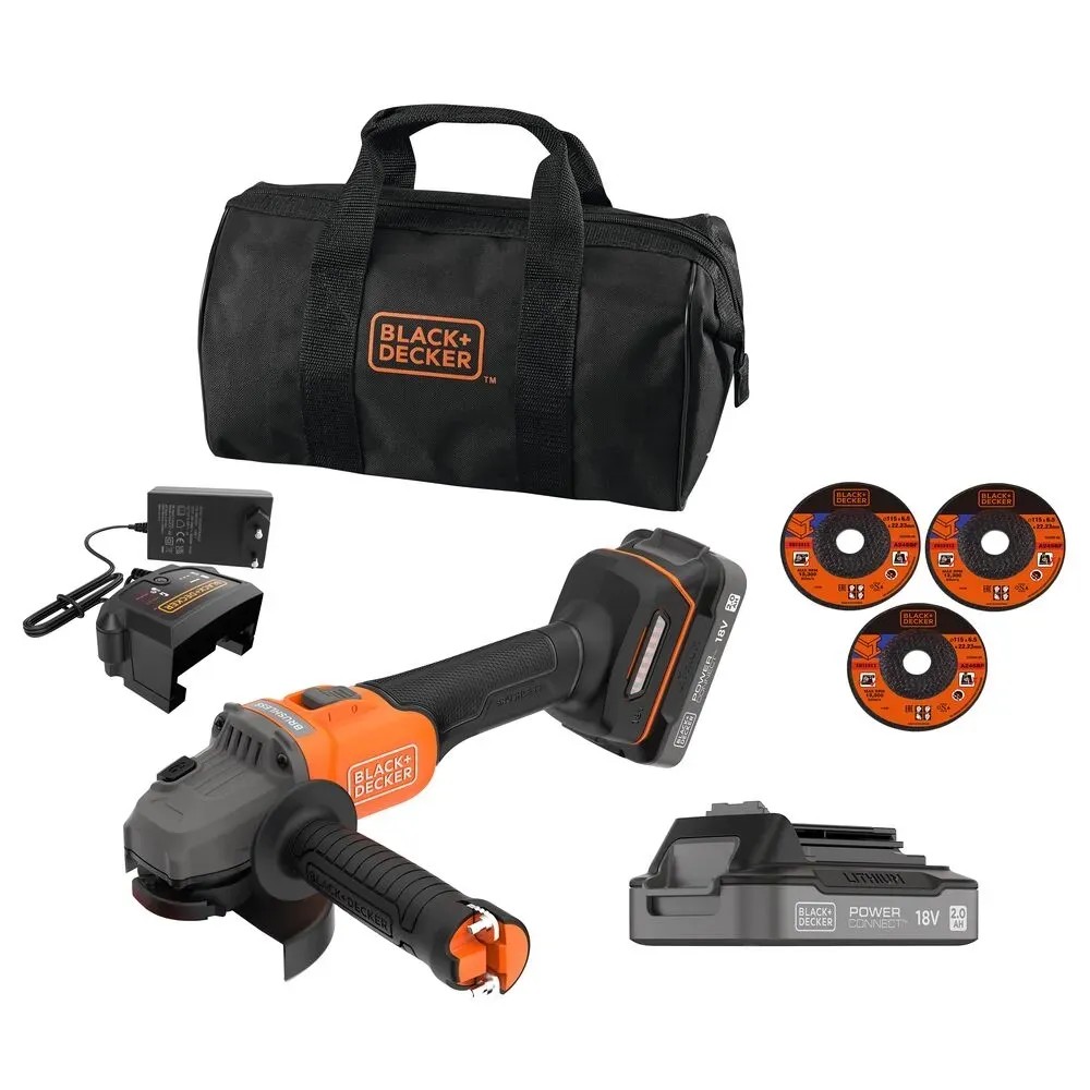 Black+Decker Aku úhlová bruska BCG6L8D2S-QW, 115 mm (2x 2,0Ah) Black+Decker Aku úhlová bruska BCG6L8D2S-QW, 115 mm (2x 2,0Ah)