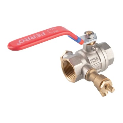 Ferro Kulový plnoprůtočný kohout KFPW1 s vypouštěním, páka MM 1/2" Ferro Kulový plnoprůtočný kohout KFPW1 s vypouštěním, páka MM 1/2"