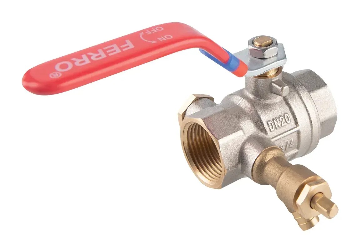 Ferro Kulový plnoprůtočný kohout KFPW1 s vypouštěním, páka MM 1/2" Ferro Kulový plnoprůtočný kohout KFPW1 s vypouštěním, páka MM 1/2"