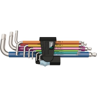 Wera Sada úhlových klíčů 3950/9 Hex-Plus Multicolour Stainless 1, 9dílná Wera Sada úhlových klíčů 3950/9 Hex-Plus Multicolour Stainless 1, 9dílná