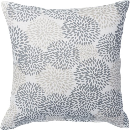 Naplněný polštář květiny, bílo-šedý, 40 x 40 cm Naplněný polštář květiny, bílo-šedý, 40 x 40 cm