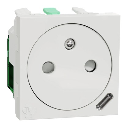 Schneider Electric Zásuvka 1-násobná skrytá + USB C Unica, bílá Schneider Electric Zásuvka 1-násobná skrytá + USB C Unica, bílá