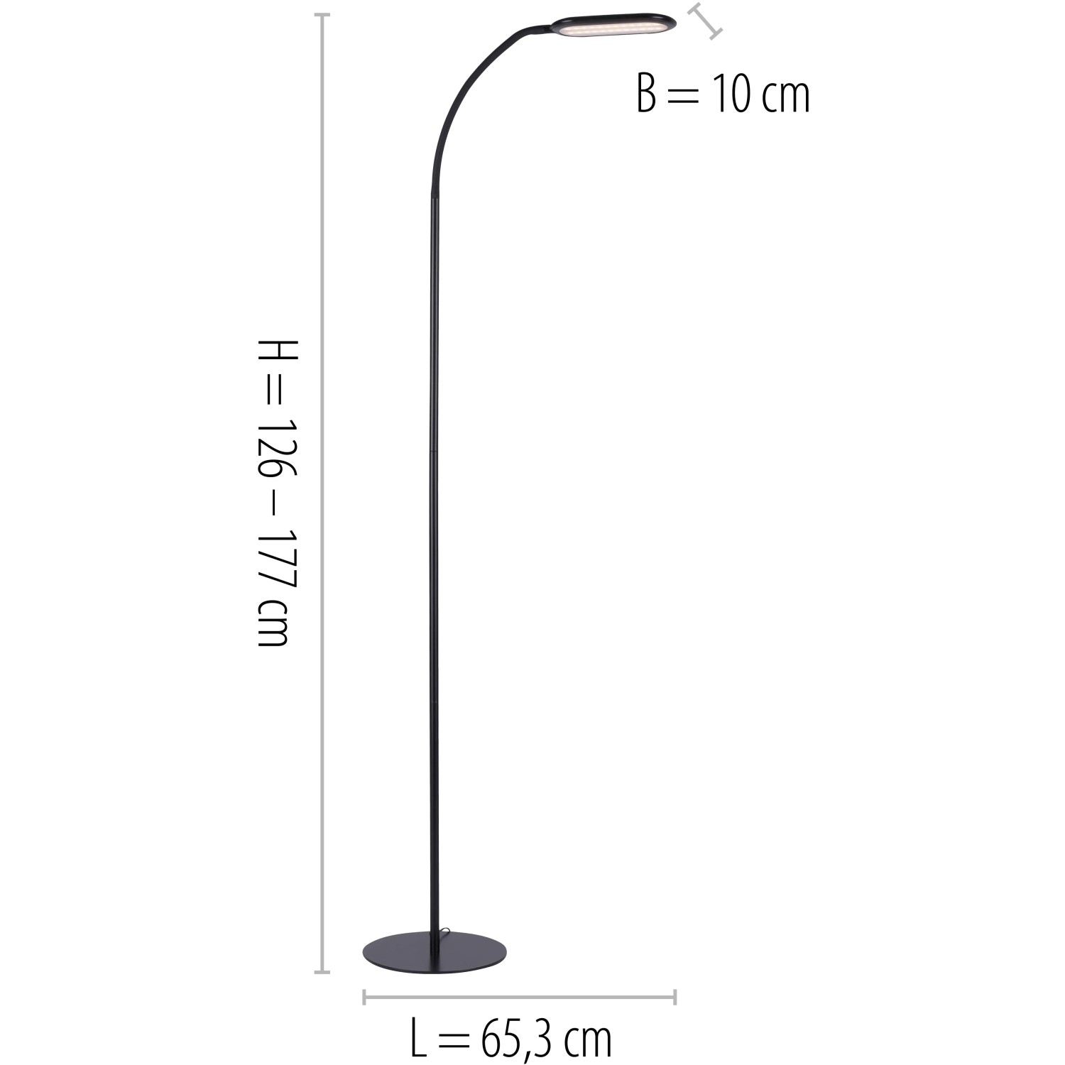Černá LED stojací lampa Kelly, výškově nastavitelná, moderní design pro obývací pokoj a ložnici. Černá LED stojací lampa Kelly, výškově nastavitelná, moderní design pro obývací pokoj a ložnici.