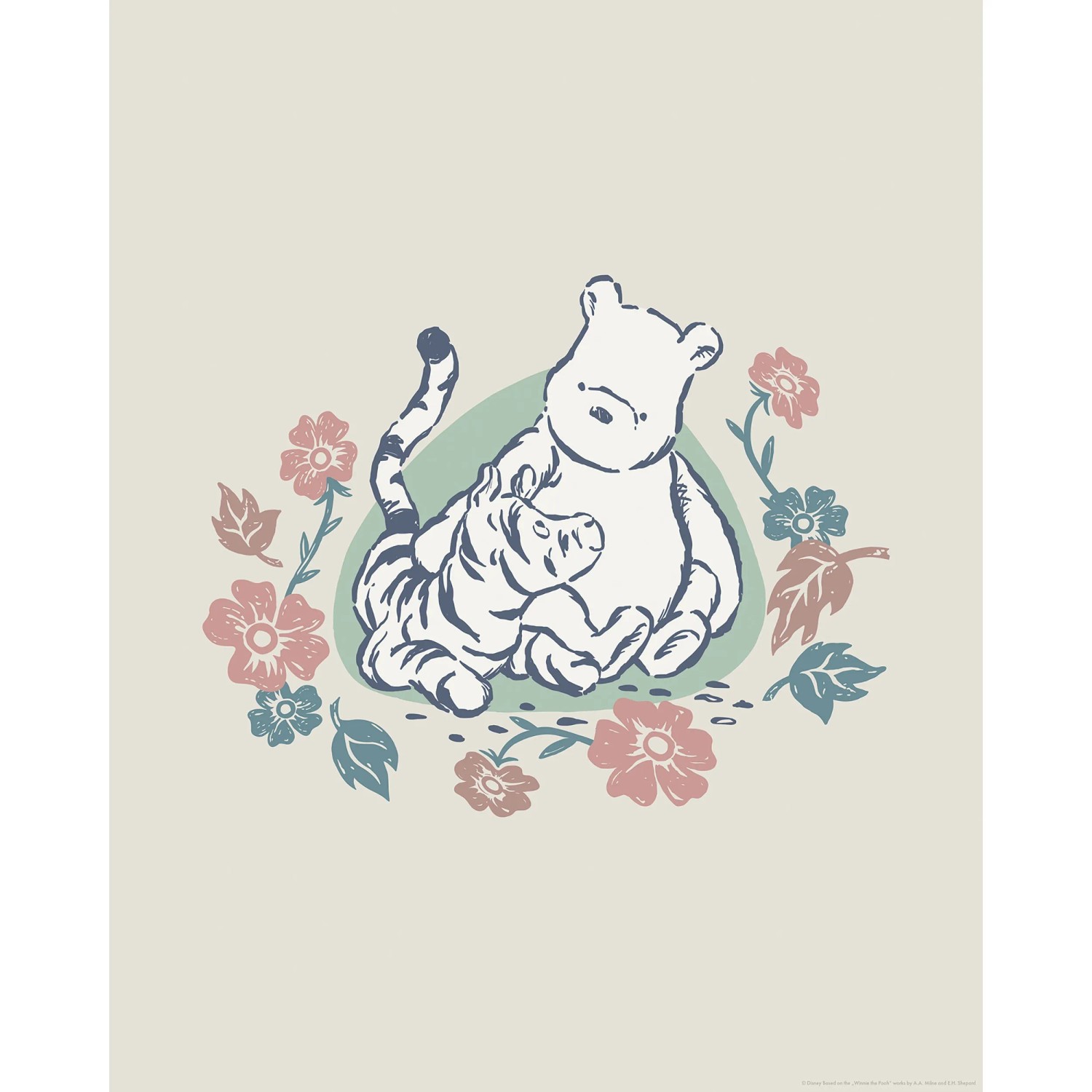 Komar Plakát Disney Winnie the Pooh Flowers and Friends 40 cm x 50 cm