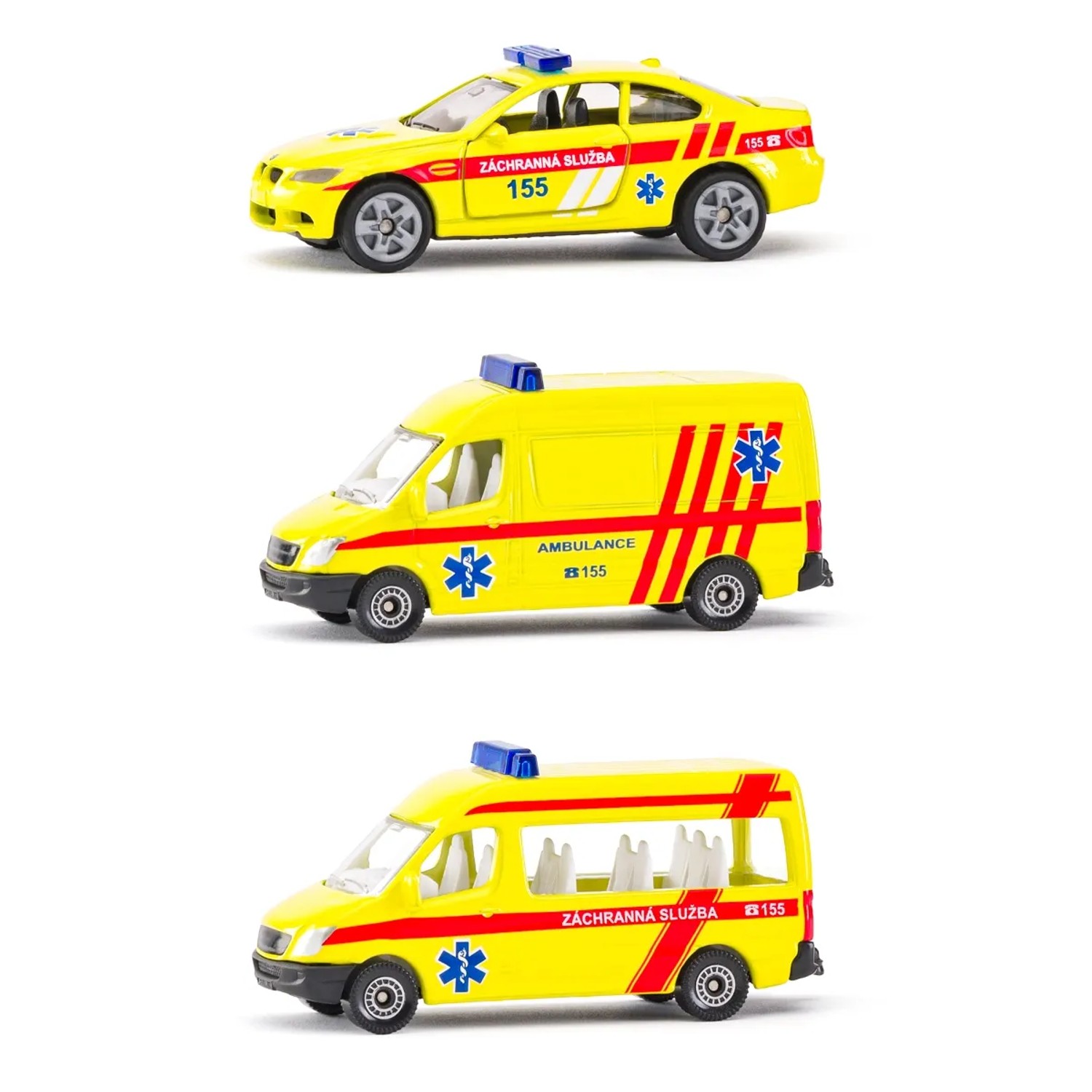 SIKU kovový model - Set 3ks, Ambulantní auta česká verze