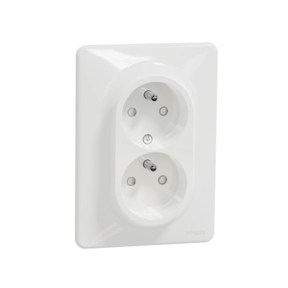 Schneider Electric Dvojitá zásuvka 2P + PE Sedna, 16 - 250 V, bílá