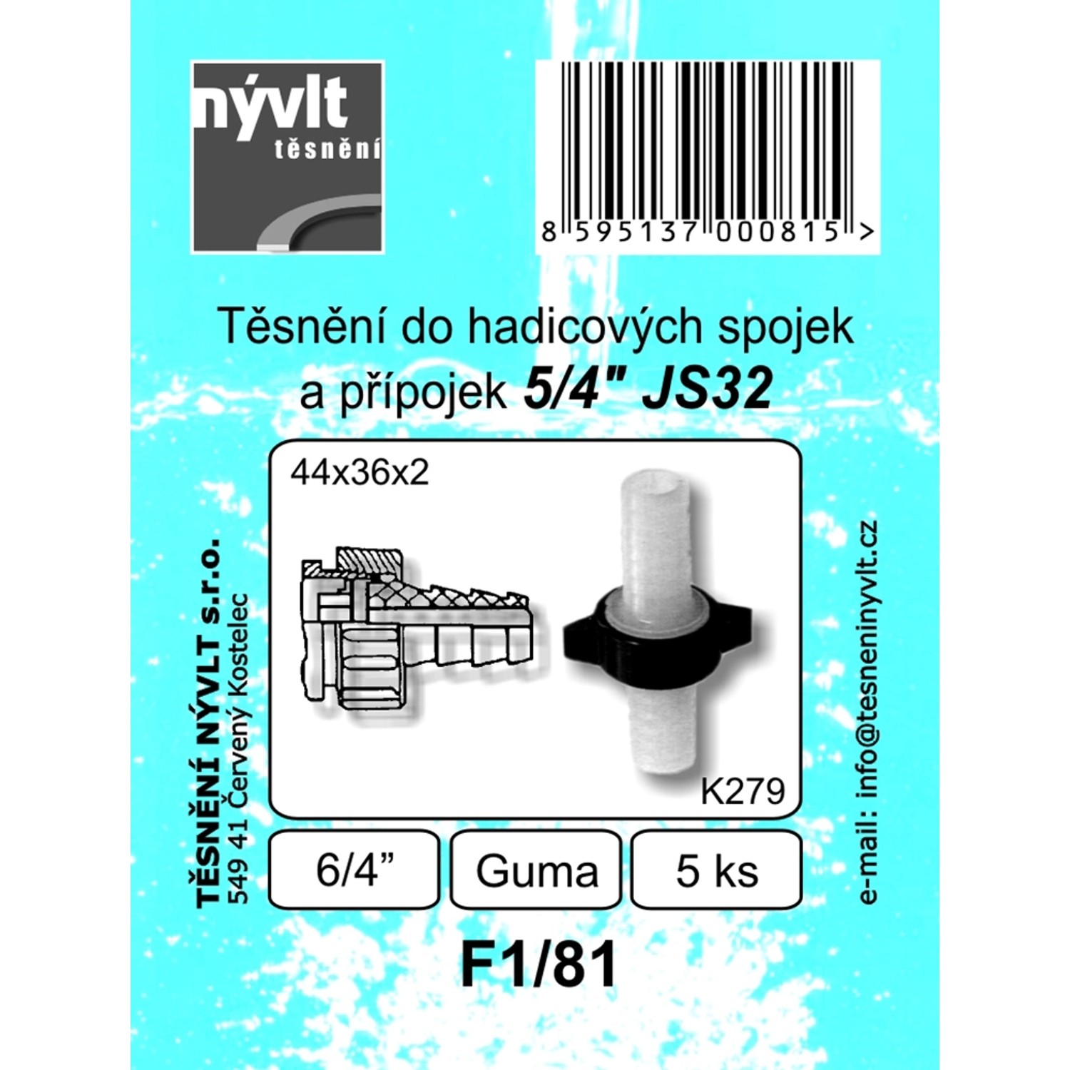 Těsnění do hadicových spojek a přípojek 5/4 JS32, 5 ks