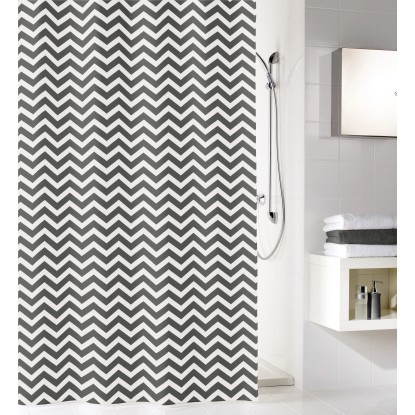 Kleine Wolke Sprchový závěs cik cak břidlicový 120 cm x 200 cm