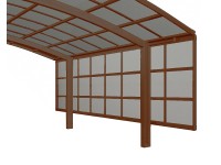 Ximax Boční stěna k přístřešku na auto Portoforte/Linea 3 moduly hnědá 200 cm