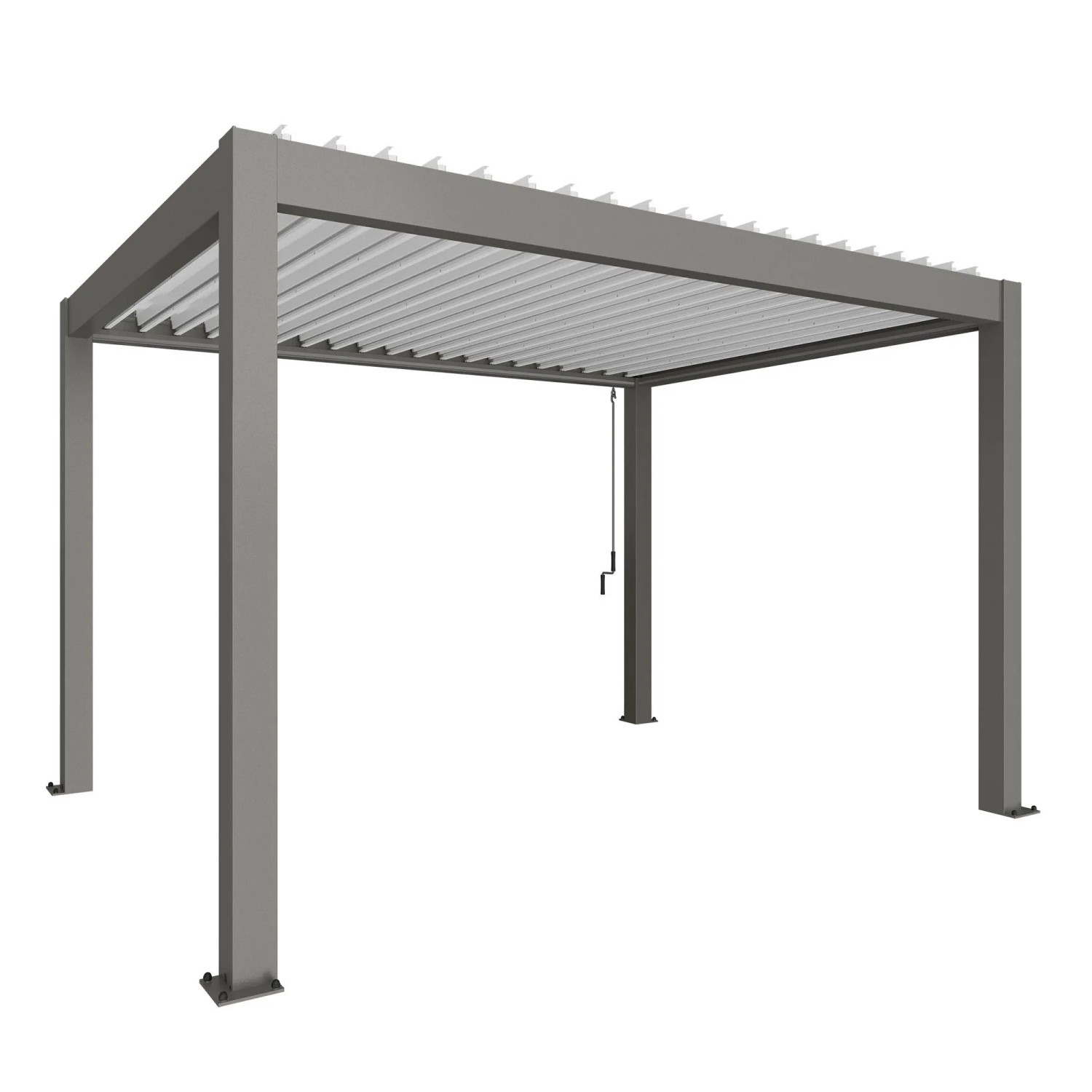 Biohort Pergola 4 x 3 křemenově šedá/bílá 404,5 x 312 cm
