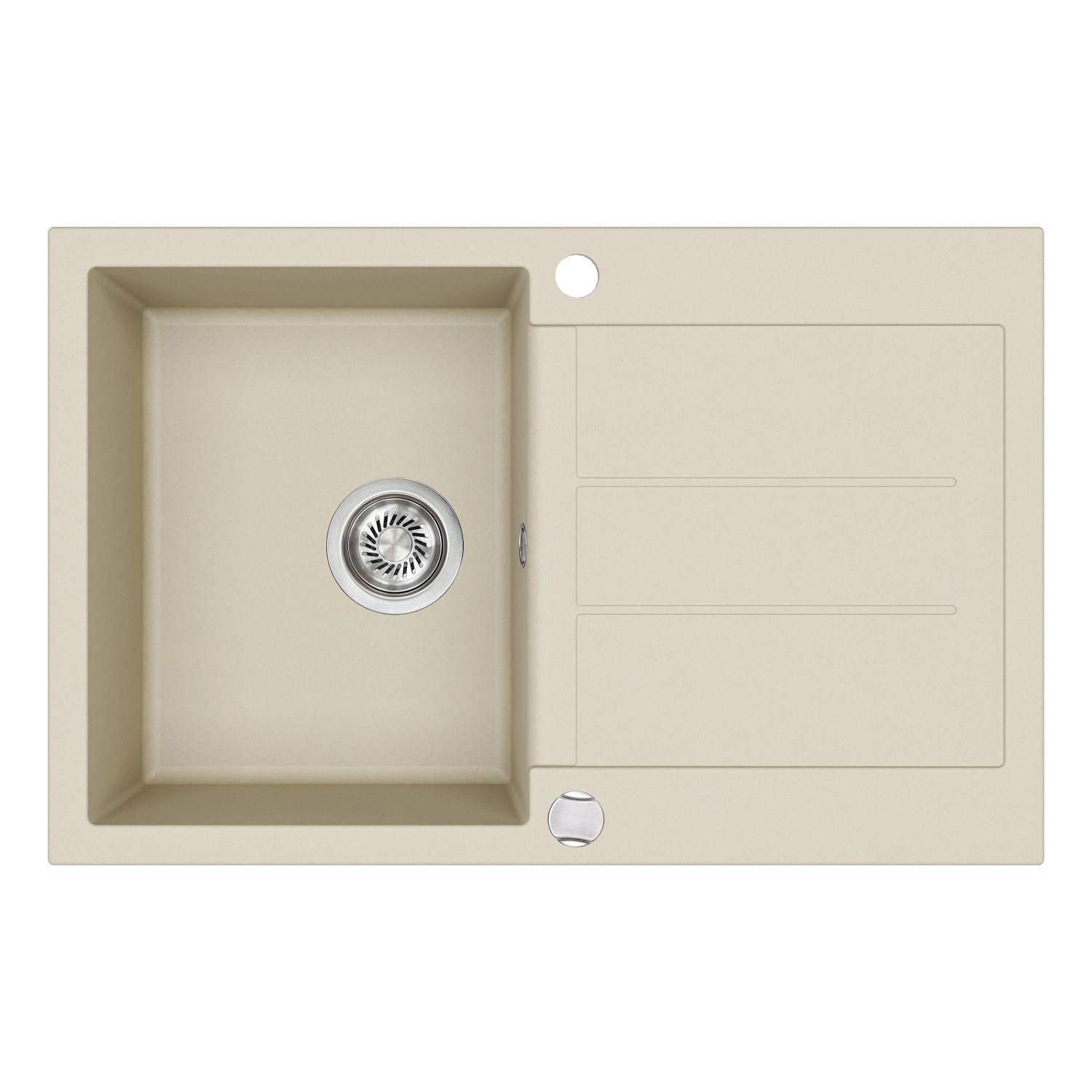 Helika Vestavný granitový dřez Tesa, slonová kost, 78 x 50 cm
