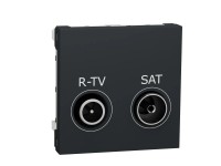 Schneider Electric Zásuvka TV+R+SAT koncová 2dB Unica, 2M, antracitová