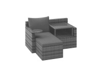 Sestava nábytku na balkón Winona, polyratan, světle šedá, 3dílná Sestava nábytku na balkón Winona, polyratan, světle šedá, 3dílná