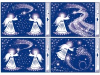 Okenní fólie s glitry, anděl, různé motivy, 30 x 42 cm