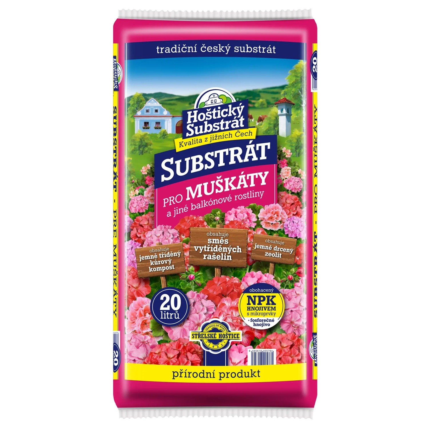 Hoštický Substrát pro muškáty a jiné balkónové rostliny 20 l