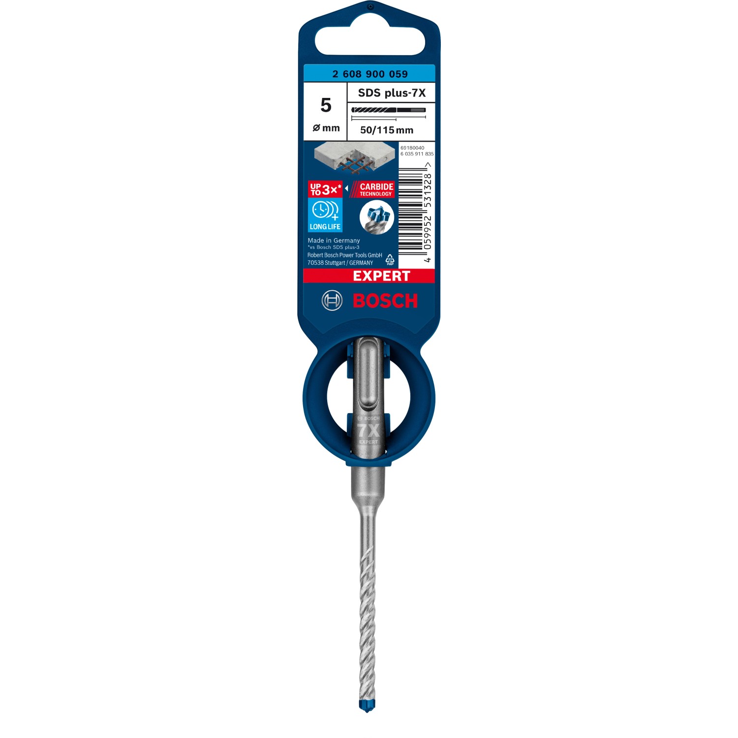Bosch Vrták do betonu Expert SDS PLUS-7X pr. 5 x 50/115 mm