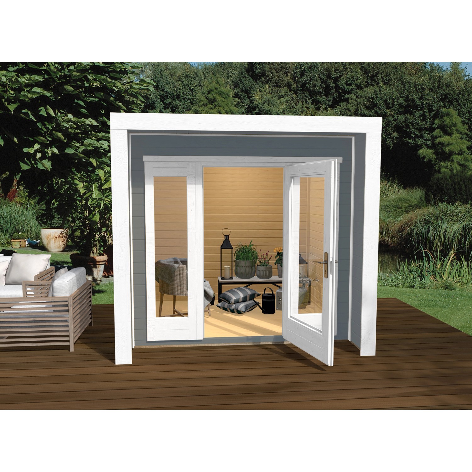 Weka Designový zahradní domek 263, vel. 1, šedá, 245 x 235 cm