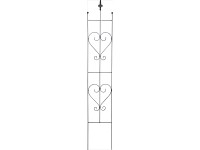 Špalír na popínavé rostliny tvar srdce, černý, 40 x 120 cm