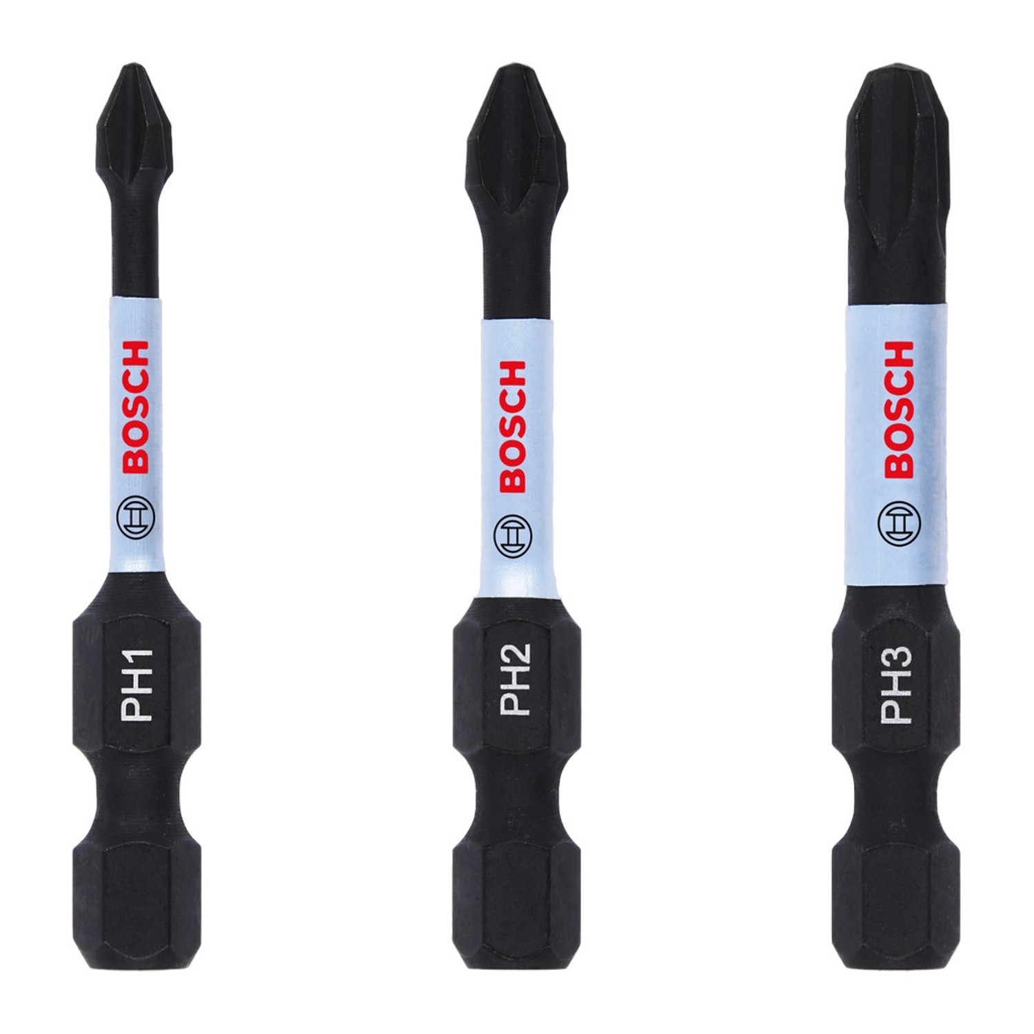 Bosch Sada šroubovacích nástavců Impact Control PH1, PH2, PH3, 3 ks, 1/4", 50 mm