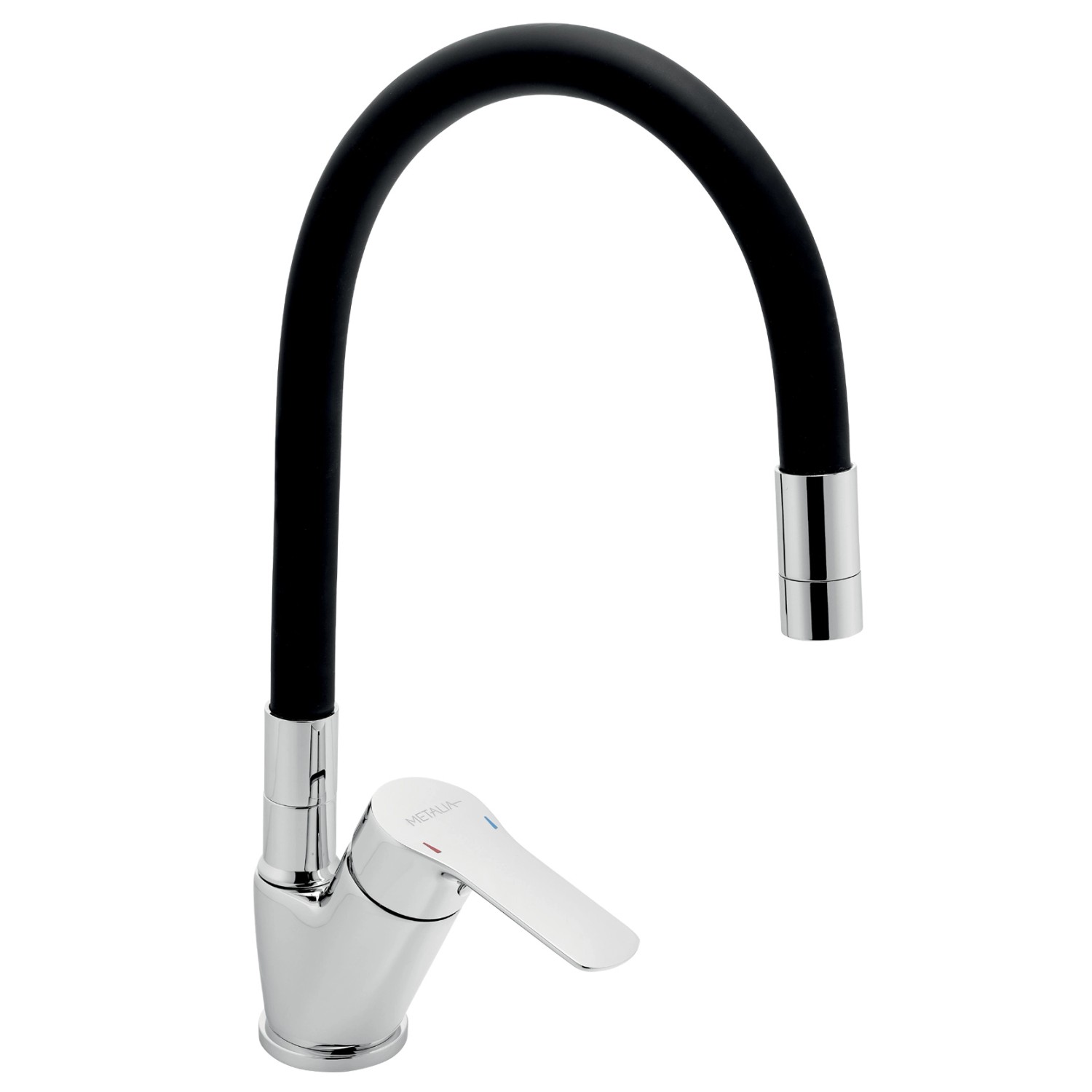 Novaservis Metalia 54 dřezová baterie s otočným ramínkem černá/chrom 54014f,0c 54014F.0C