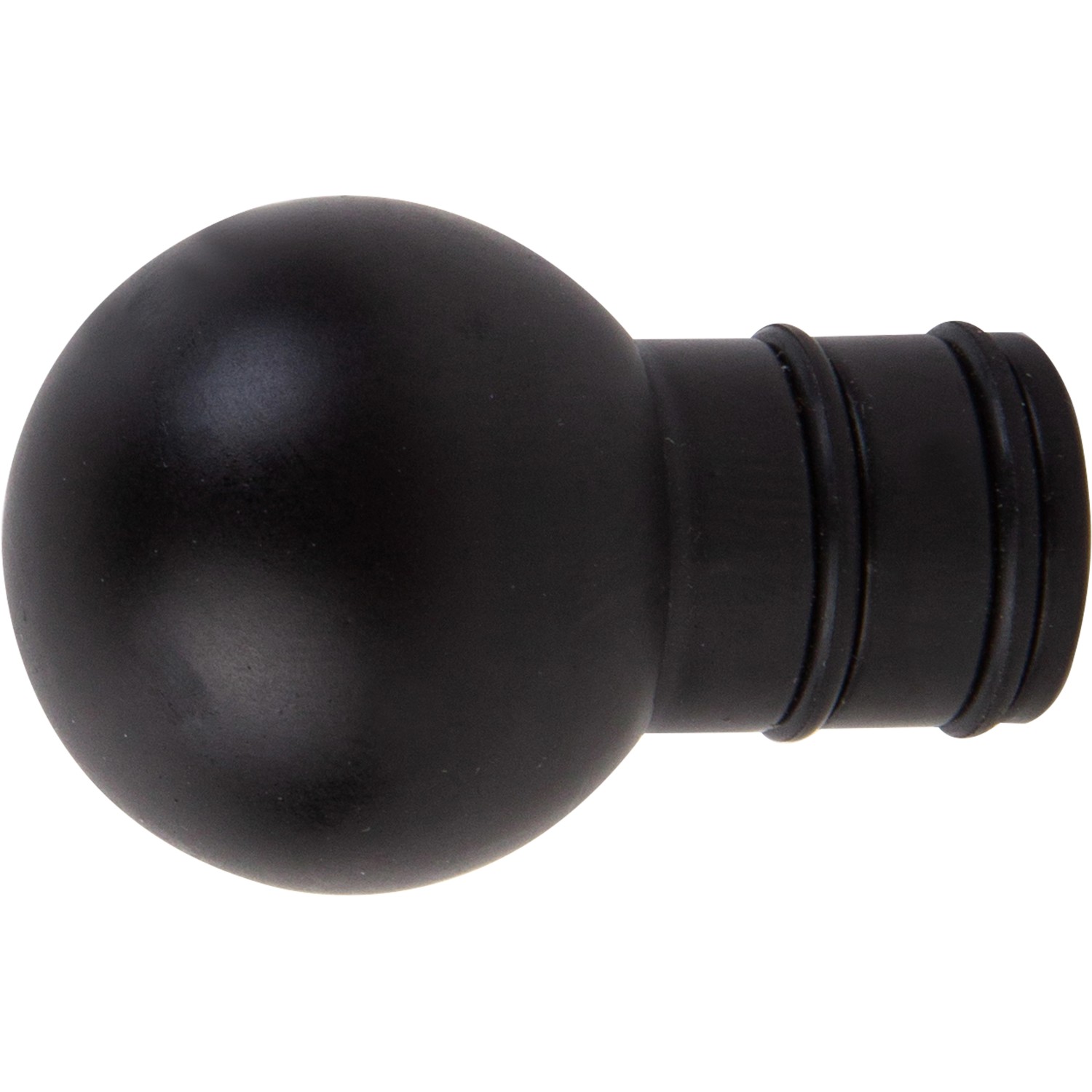 Koncovka záclonové tyče, koule, černá, 2 ks, pr. 19 mm