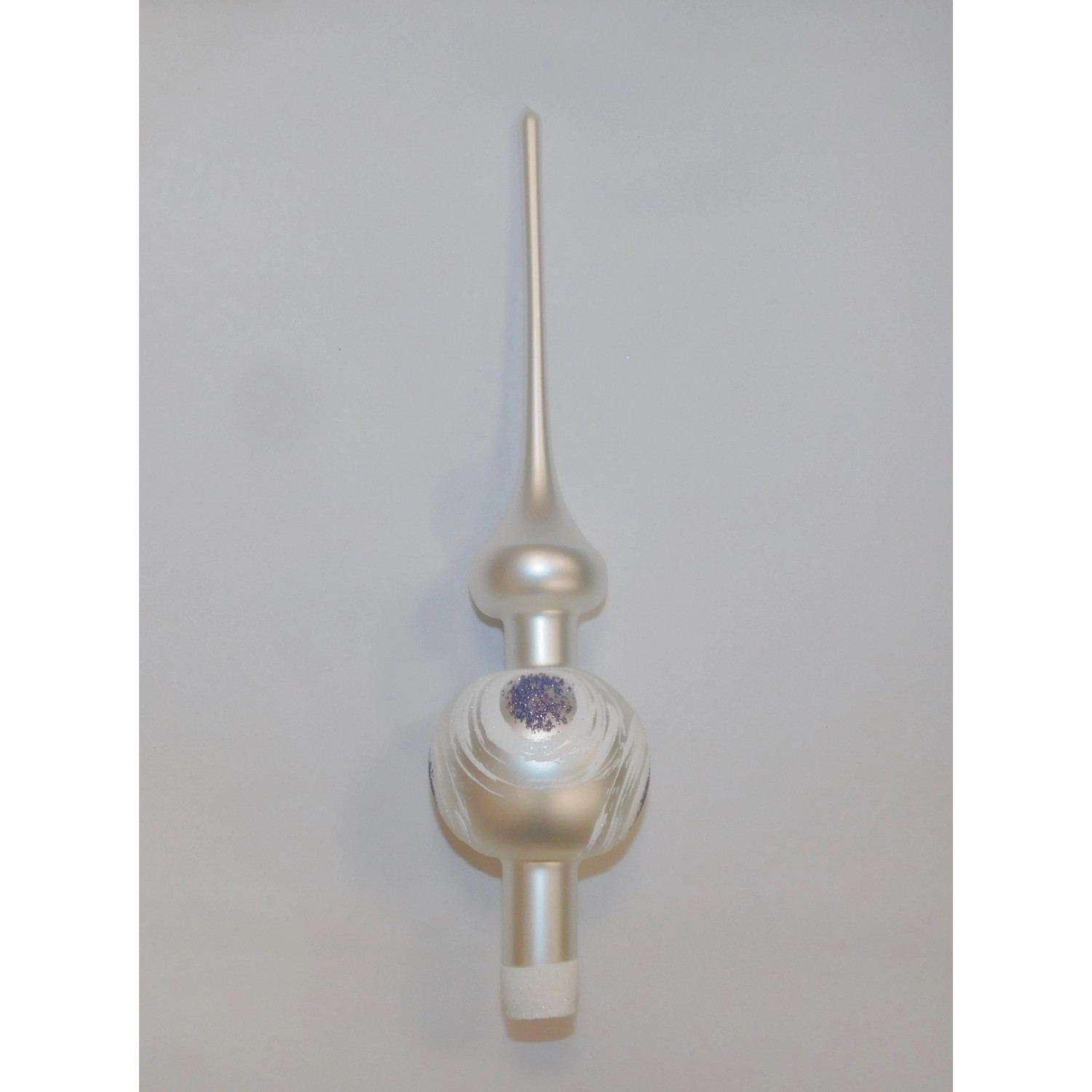 ONREX Vánoční ozdoba skleněná špice bílá kruhy 28 cm