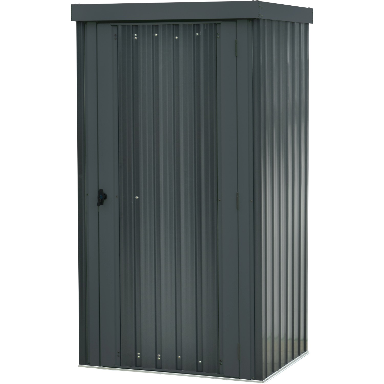 Floraworld Plechový zahradní domek, plochá střecha, antracitová, 98 x 81 cm